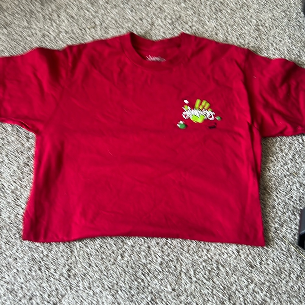 Medium boys, red and green T-shirt